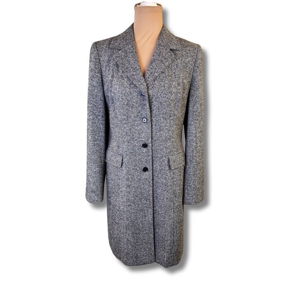Loft Coat Wool Silk Blend Gray Women’s Size 8 Career Outerwear - Picture 3 of 13